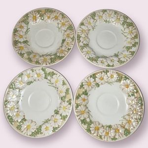 VTG Metlox Poppytrail Sculptured Daisy Saucers (4 Pc)